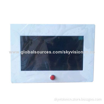 Digital photo frame with battery with front button